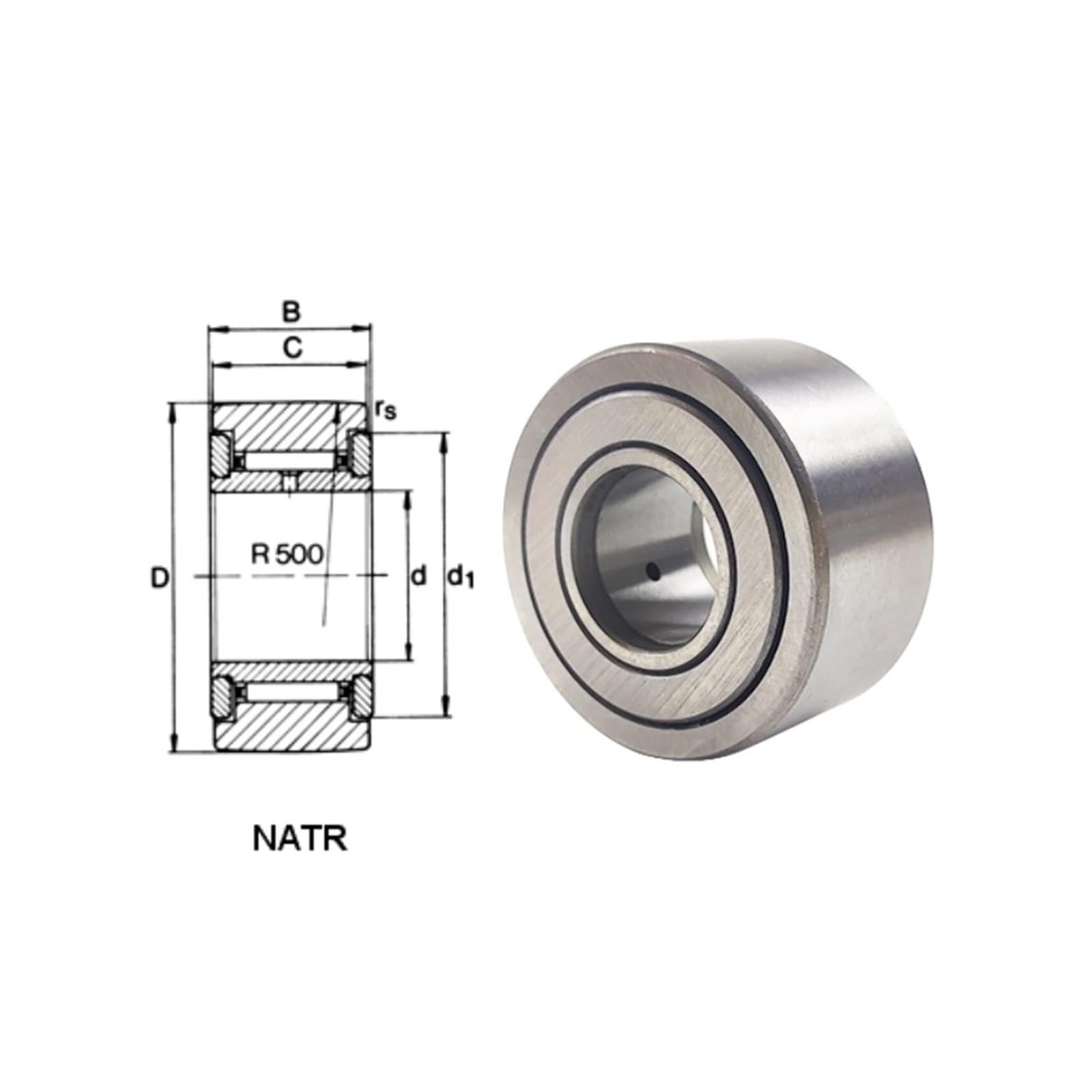 Aspectos 1 Uds. Rodillo de soporte tipo perno, rodamiento de agujas NATR NATV5 6 8 10 12 15 17 20 25 30 35 40 50 PP (NATR20PP 20X47X25)(NATR50PP 50X90X32)