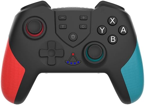 T23 Bluetooth Game Controller for Nintendo Switch and Switch Lite, Double Shock, Red/Blue