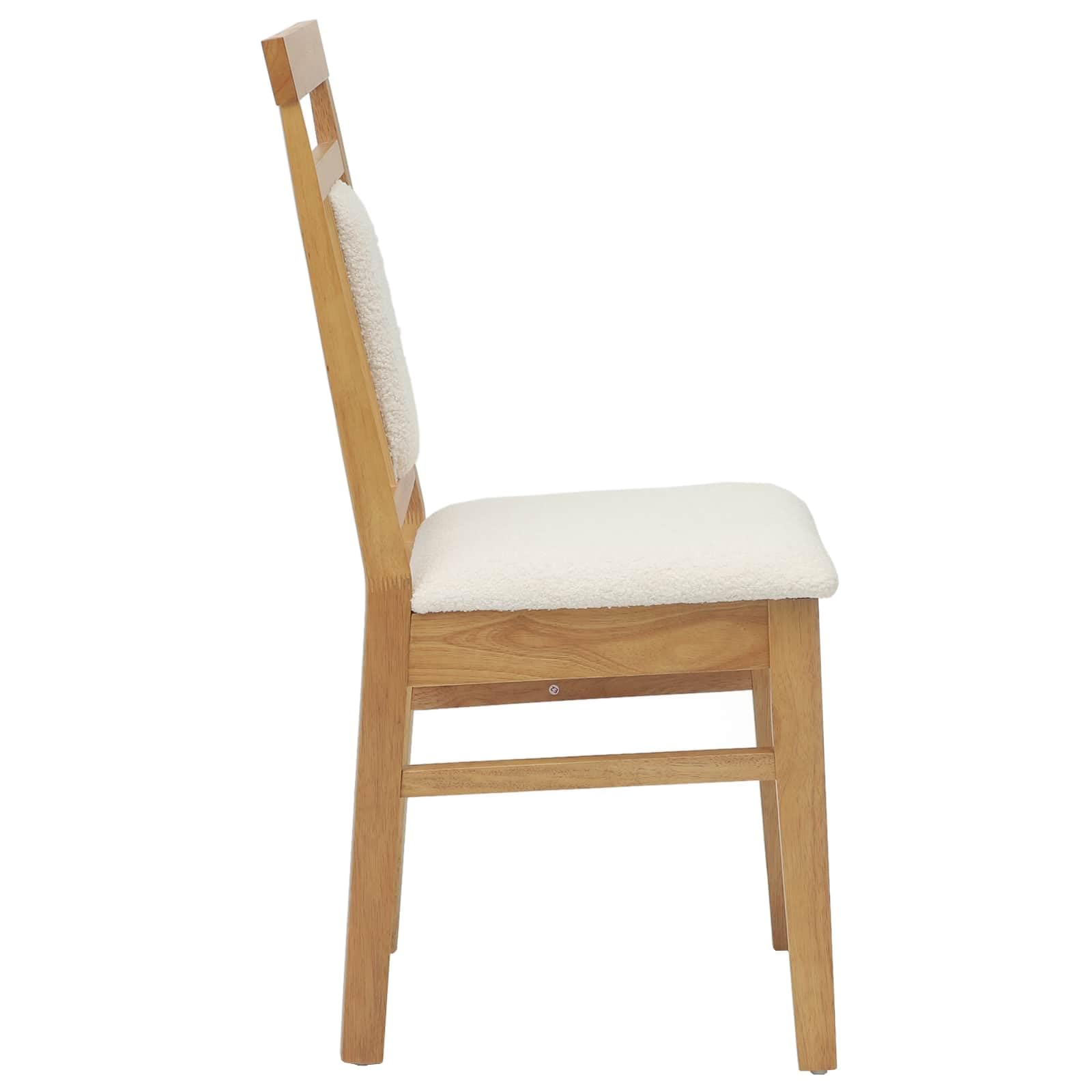 Generico Sedia da Pranzo 2 PCS Naturale e Chiaro Legno di Gomma Solido,Mobili,Sedie,Sedie per Cucina e Sala da Pranzo,Marrone,10 kg,42020509