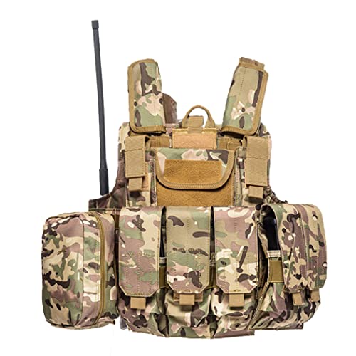 Rozhuhro Chaleco de Combate Entrenamiento Protector Chalecos Tácticos Anfibio Chaleco táctico Militar Chaleco Combate Asalto Cover
