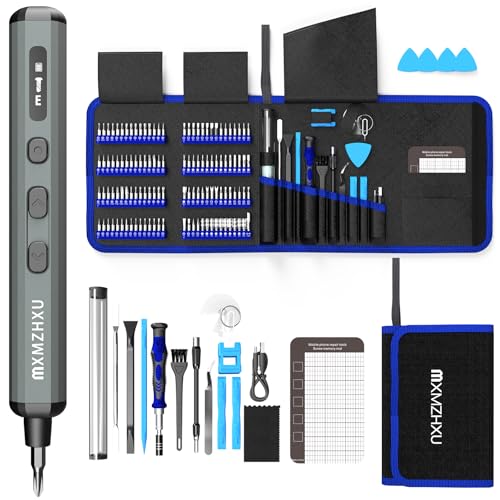 MXMZHXU Electric Precision Screwdriver, 144 in 1 Small Precision Screwdriver with 120 Bits, 5 Torque Hand Repair Tool Kit for PC, Computer, Laptop, Phone, RC Drone