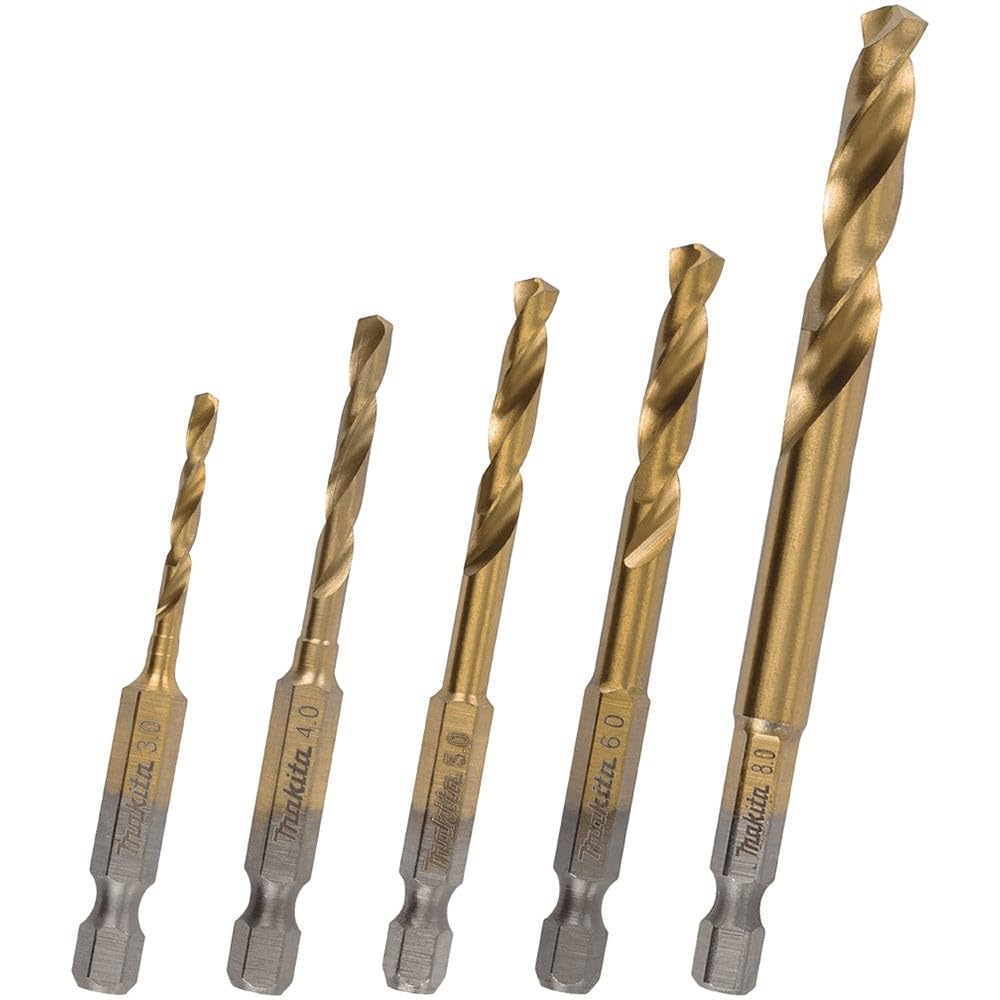 Makita B-57308 - Set di punte per trapano in metallo, 5 pezzi
