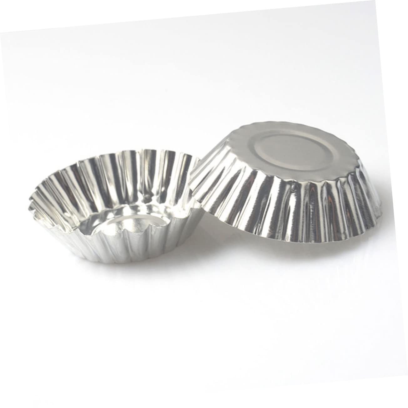 COLLBATH Moldes para Tartaletas de Huevo Hojalata Plata 100 Piezas