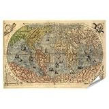 islandburner XXL Bild Poster Alte Weltkarte mit 