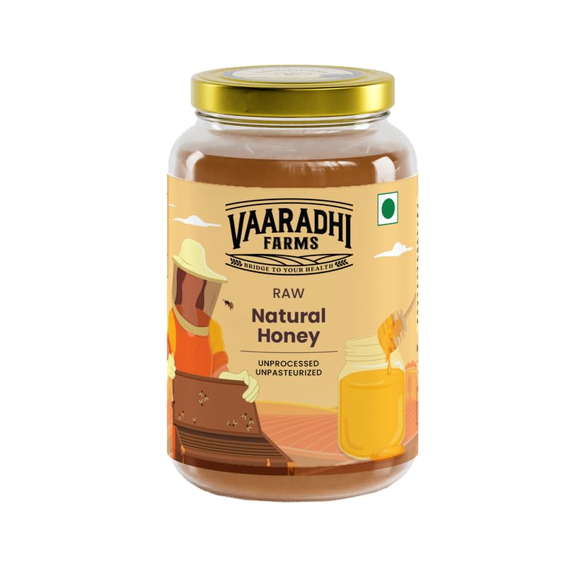 Vaaradhi Farms Pure Natural Honey – Raw, Unfiltered & Organic, Rich in Antioxidants | All-Natural Sweetener for Tea, Baking & Cooking,1000G