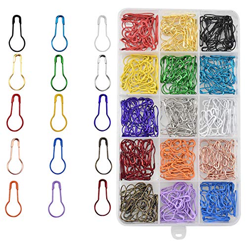 Épingles Ampoules 450 Pièces Métal Marqueurs Tricot Gourdes Pinces de Sécurité pour Vêtements et Fabrication d’Artisanat Bricolage avec Boîte de Rangement Cover
