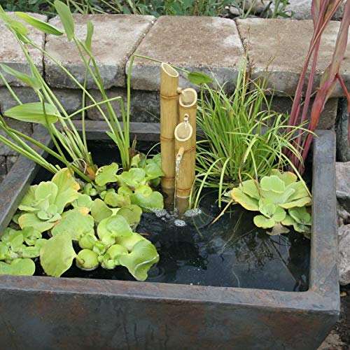 Aquascape 78307 Pouring Three-Tier Bamboo Pond And Garden Water Fountain, Yellow #TOP4