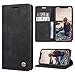 Produktbild RuiPower Kompatibel für iPhone XR Hülle Premium Leder PU Handyhülle Flip Case Wallet Lederhülle Klapphülle Klappbar Silikon Bumper Schutzhülle für iPhone XR Tasche - Schwarz