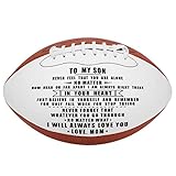 Kwood - Balón de fútbol personalizado, piel grabada para interior/exterior con bomba y bolsa de transporte, el mejor regalo para su hijo aniversario de graduación de cumpleaños, A hijo mamá