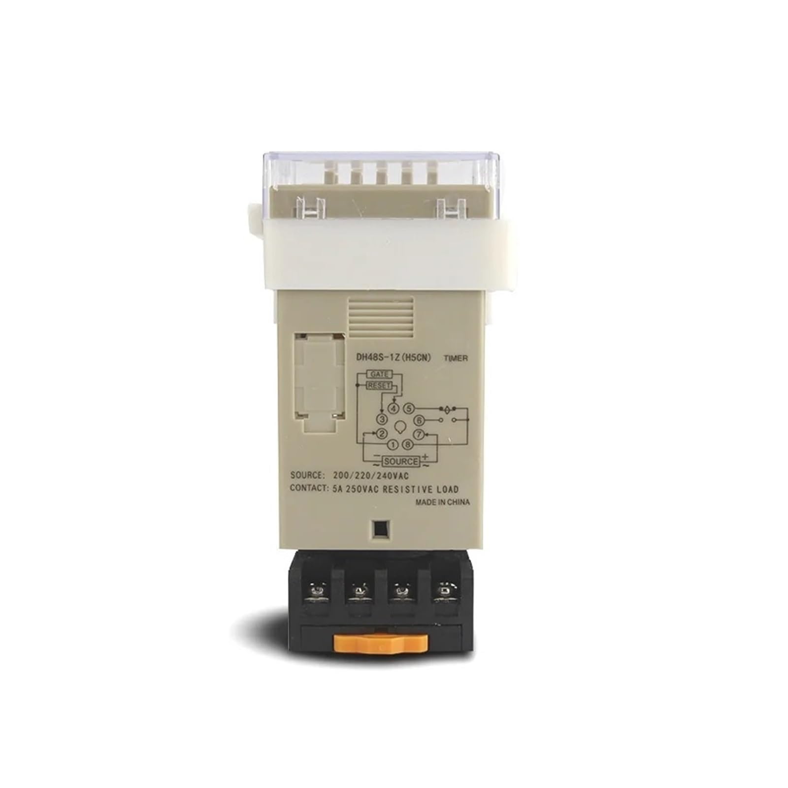 Przekaźnik czasowy Przekaźnik czasowy Cyfrowy programowalny wyłącznik czasowy DH48S-1Z 0,01S-99H99M podstawa AC/DC 12V 24V 36V 110V 220V 380V Timer opóźniający (DCAC12V)