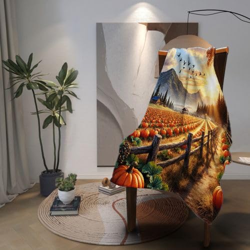 Plaid Polaire 220x240 Citrouille Couverture Lit King Size Chaude - 3