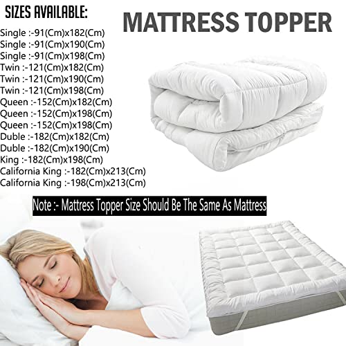 Image of 1200GSM Hollow Fibre Mattress Padding /Topper White for Twin Bed-48 Inch X 75 Inch
