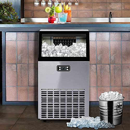Máquina comercial de hielo de mostrador 100 lbs/24H con barrena miniatura 7