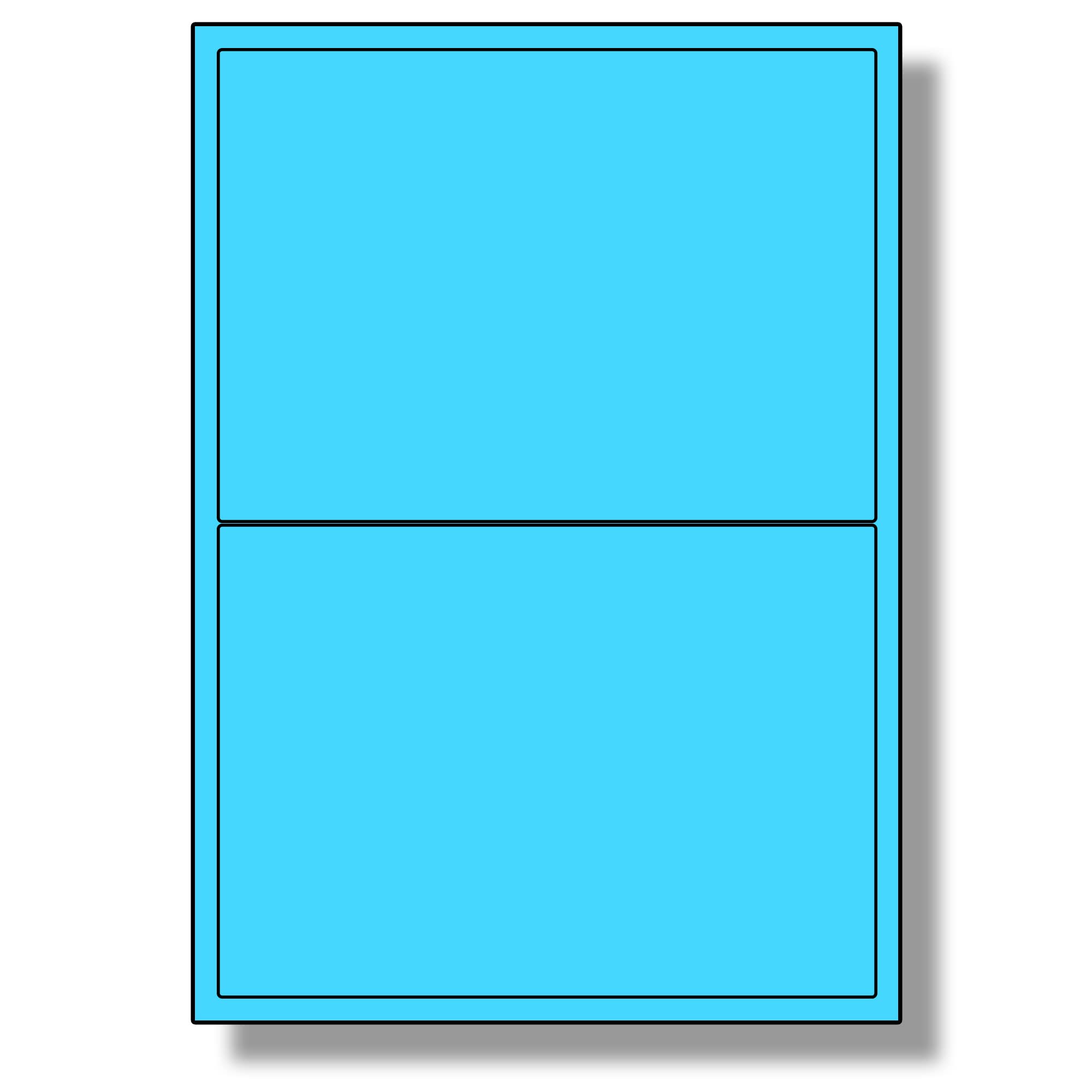 Label Planet® 2 Per Sheet, 50 Sheets (100 Blue Labels). Coloured Paper Labels Rounded Corners, 199.6 x 143.5mm, LP2/199 C. — image 1