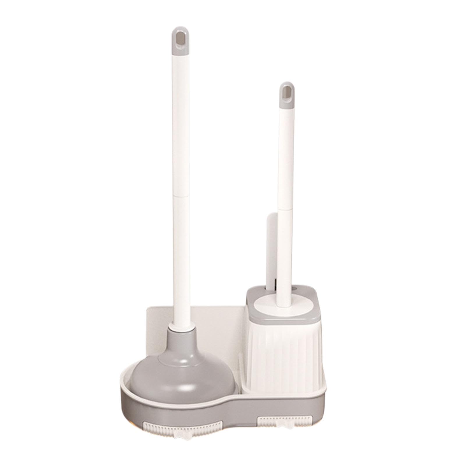 Débouchheur ventouse et brosse de toilette avec support compact pour salle de bain