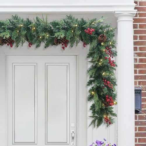Puleo International 9' x 10" Pre-Lit Battery-Operated Adorned Garland by Puleo International - Image 2
