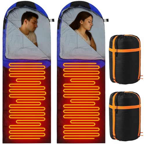 Fanfanwin 2 Pack Heated Sleeping Bag for Adults USB Electric