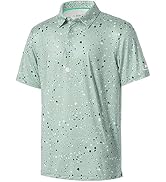 Ephemoca Golf Shirts for Men Dry Fit Performance Short Sleeve Print Moisture Wicking Polo Shirt