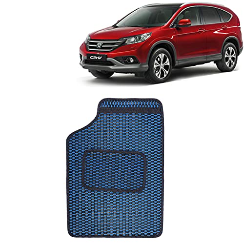 Image of Kingsway Dotted Design Car Floor Foot Mats Universal Fit for Honda CRV, Model Year : 2012-2018, Water and Dustproof, Color Blue, Set of 5 Pieces