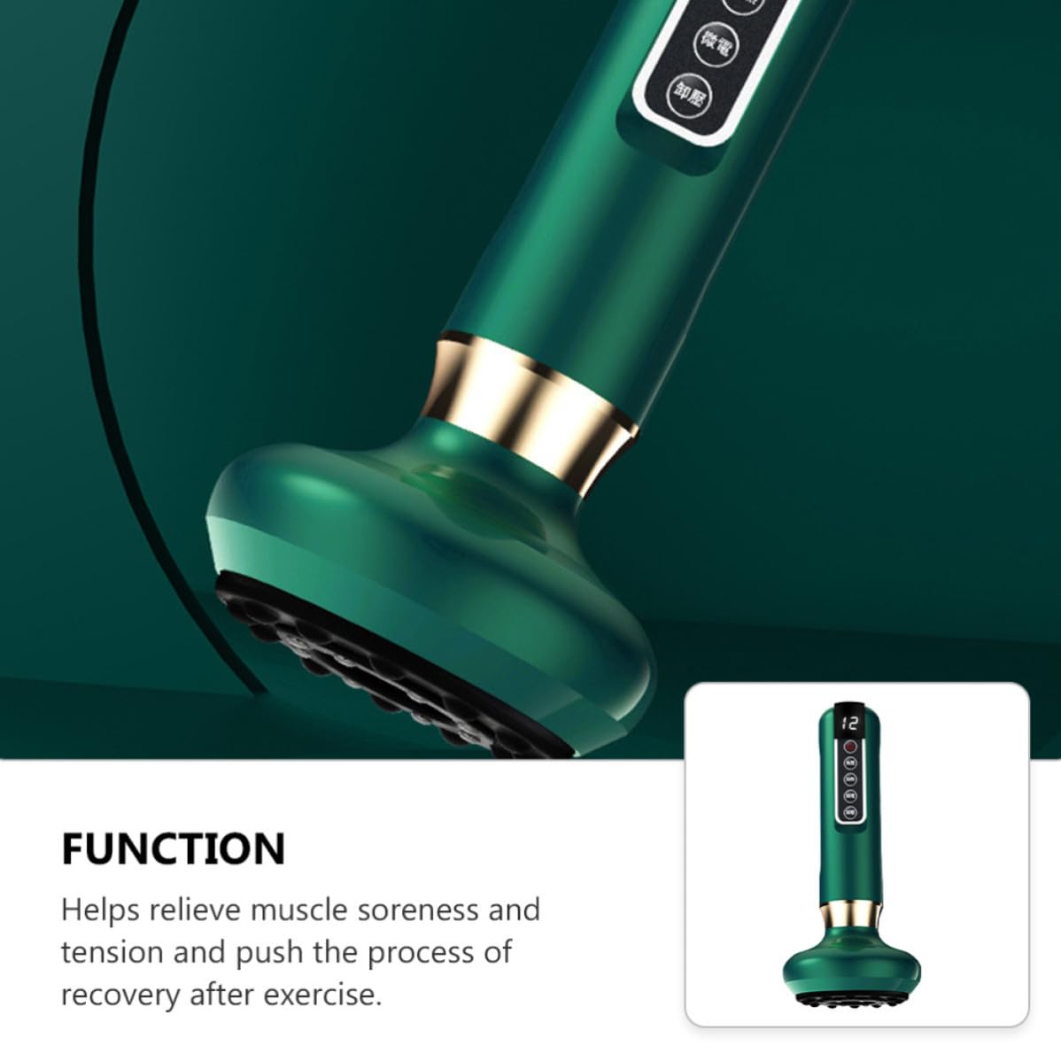 Masajeador Eléctrico Verde de Raspado Abs Inalámbrico