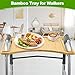 Walker Table, Bamboo Walker Tray for Walkers for Seniors with Cup Holder Foldable Mobility Table Tray for Folding Walkers