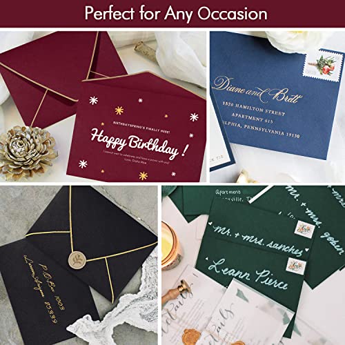 A7 Luxury Burgundy Invitation Envelopes Christmas Envelopes 5 X 7 - For 5X7 Cards 50 Pack Self Seal| Perfect For Weddings, Invitations, Photos, Graduation, Baby Shower| 5.25 X 7.25 Inches #TOP4