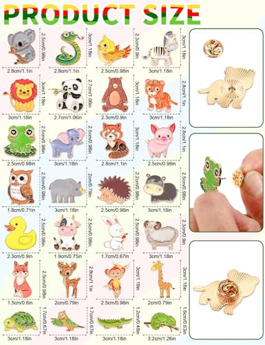 Image of JUNEBRUSHS 28PCS Animals Enamel Pins,Cute Forest Animals Brooches Elephant Panda Tiger Giraffe Lapel Pins for Party Decoration Exchange Gift Backpacks Clothes Bags Hats Accessories