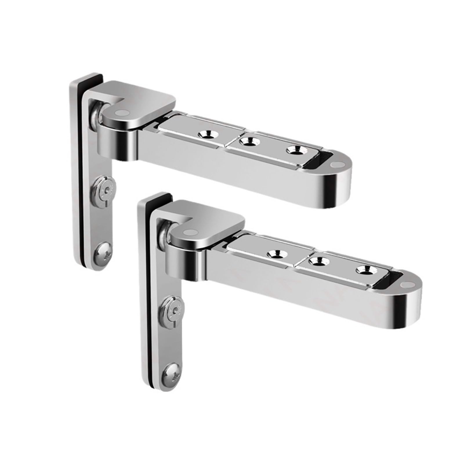 2 szt. Niewidoczne zawiasy w drzwiach 3D regulowany obrotowy zawias ze stopu cynku ukryty świat do kuchni sprzęt meblowy do domu (Color : Silver)