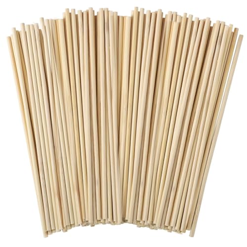 Holzstäbchen zum Basteln 100 Stück Zuckerwatte Stäbe Bastel Rundholz Holzstäbchen Bambusstäbe Holzstäbe zum Basteln 300mm x 3mm