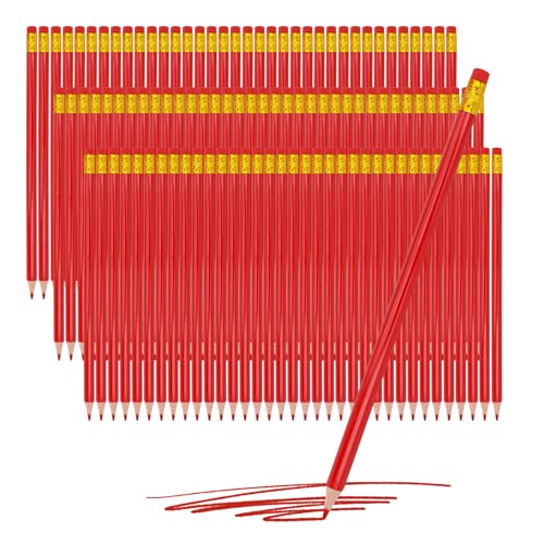 108 lápices rojos con borrador preafilados miniatura 1