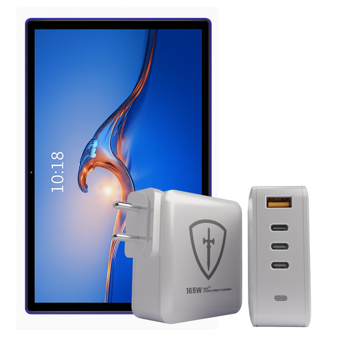 TIITAN Shield Tab 10.1 + 165W GaN Charger Combo 6 GB RAM 64 GB ROM 10.1 inch with Wi-Fi+4G Gaming Tablet (Blue Violet)-image-25