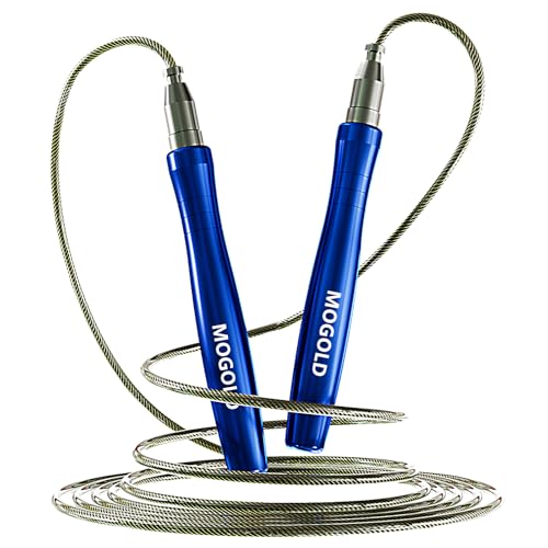 Jump Rope, High Speed Weighted Jump Rope - Premium Quality Tangle-Free - Self-Locking Screw-Free Design - Jump Ropes for Fitness - Skipping Rope for Workout Fitness, Crossfit & Home Exercises