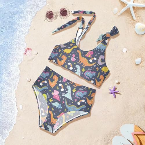 Image of CaTaKu Girls Two Piece Swimsuits Toddler Bathing Suits Bikini Set Summer Beach Swimwear for Girls Size 3-12T