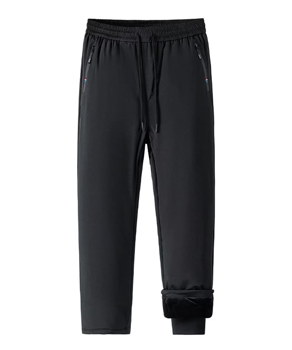 Pantalon Polaire pour Hommes Joggers Hiver Thermique Pantalon Chaud Pantalon de survêtement Bas de Jogging pour la Course Fitness Workout Casual