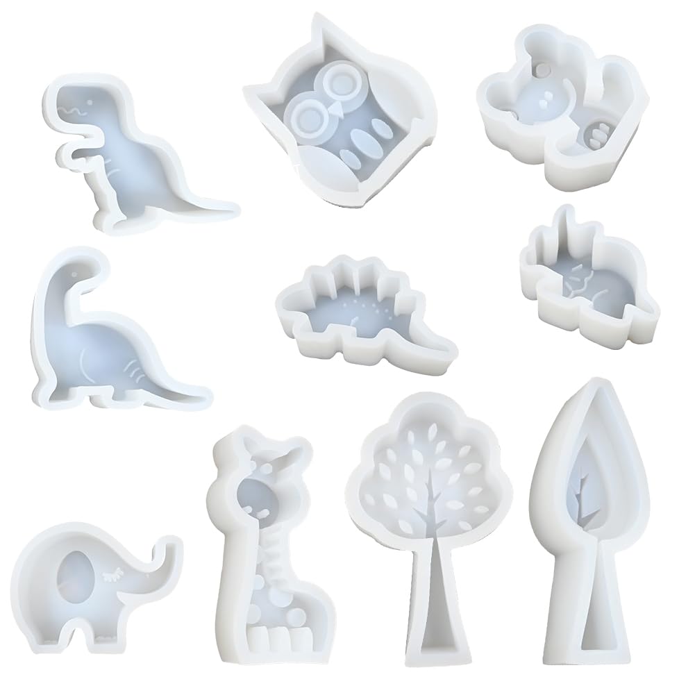 10 Pièces Moule Silicone Chocolat, Moule Silicone Animaux, Moules À Bougies Moules à Bonbons en Silicone Anti-AdhéSif Moule à Savon Moule Gateau Silicone Pour Gâteau Gelée Bonbons Chocolat