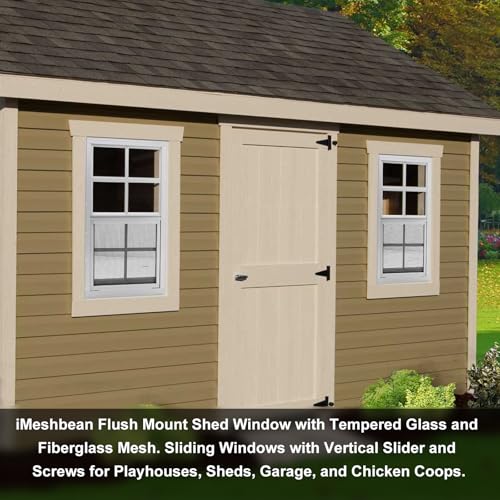 Ventanas de cobertizo correderas de 24x36 con vidrio templado y pantalla protectora 3