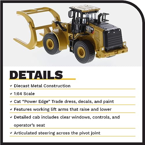 Modelo Caterpillar 950M a escala 1:64 con accesorios miniatura 4