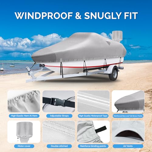 Plscoverit BOAT COVER 20'-22' Heavy Duty 1200D Polyester Canvas Boat Covers thumb #2