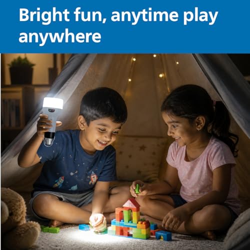 Image of Philips Zenith 9W Portable Emergency Torch Light | LED Bulb, B22 Base | Up to 7 Hours Backup, Type-C & AC Charging, Lithium-Ion Battery, Includes Hanging Hook (Grey) | Cool Day Light, Pack of 1