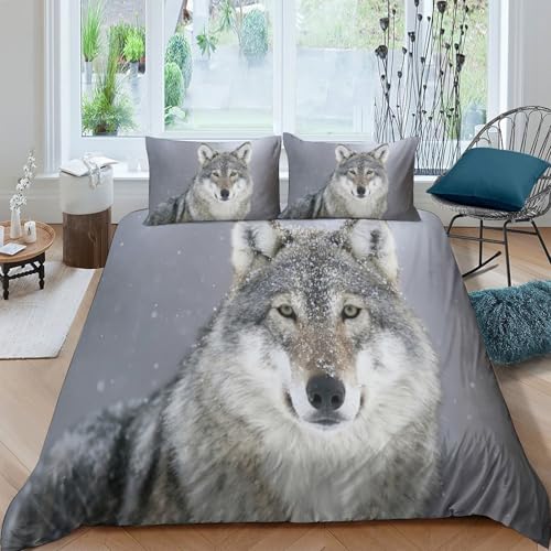 Housse de couette loup parure de lit résistante et douce - 4