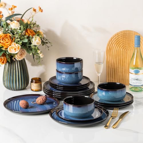 Image of LERATIO Ceramic Dinnerware Sets for 4,12-Pcs Porcelain Plates and Bowls Set