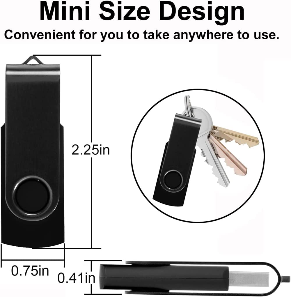 Pamięć flash USB, 2 GB, pendrive z adapterem OTG i type-C/USB C (czarny)