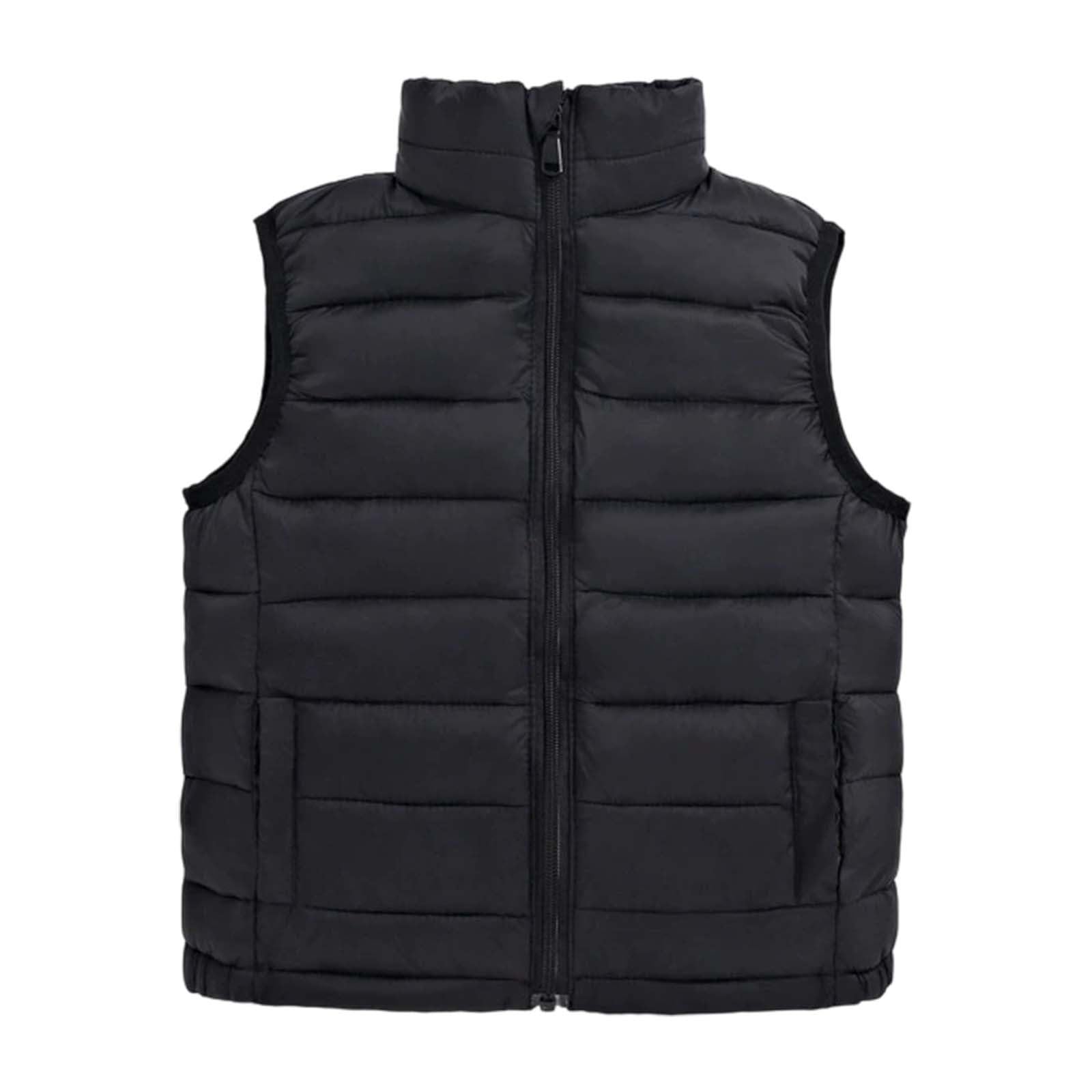 Generisch Gilet matelassé léger pour garçon Veste sans manches avec col montant Vêtements d'extérieur pour enfants et adolescents Facile à porter