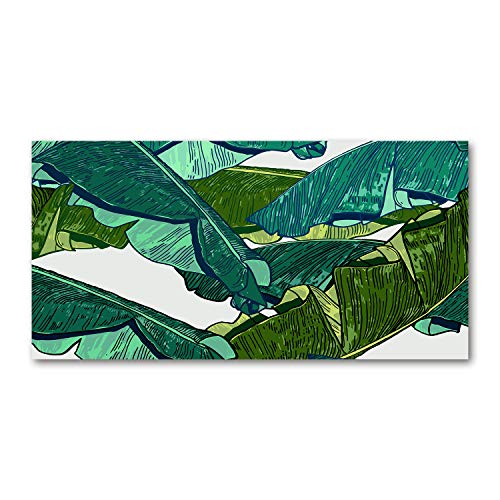 Dosseret en verre 140x70cm anti-éclaboussures imprimé feuilles vertes