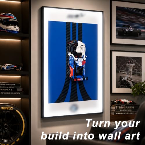 Image of Display Wallboard with Led for Lego Technic 42226 BMW M4 GT3 EVO Race Car | Display Wall Mount with Led Lights, Home Decor Adult Collectibles Wall Mount, Gift for Car Model Collectors(No Car Included)