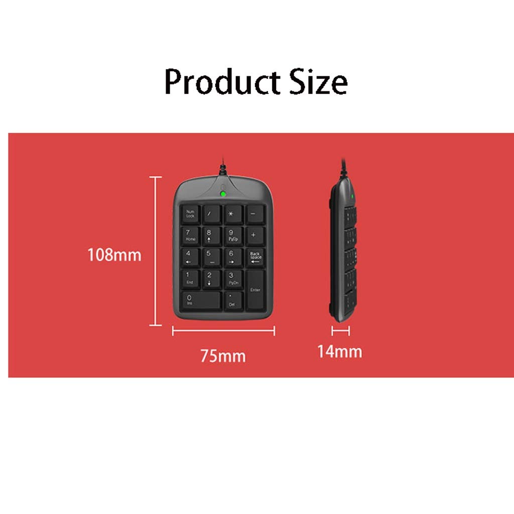 ARCH Mini Tastiera Numerica, Tastiera Portatile Computer Ergonomica, USB Telescopica Cavo for Il Settore Bancario, Registratore di Cassa, Contabilità