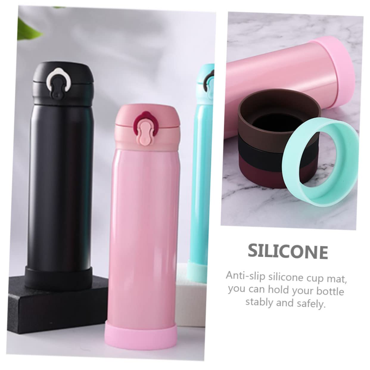 HANABASS Protector De Fondo De Copa Funda Protectora Para Botella Protector De Vaso De Bebida Anti-quemaduras Funda Decorativa Para Botella De Agua Tapete Anti Taza Gel De Sílice
