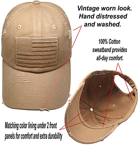 Image of Antourage American Flag Unisex Baseball Hat for Men and Women | USA Flag Mesh Snapback Flat Visor Cap + 2 Patriotic Patches