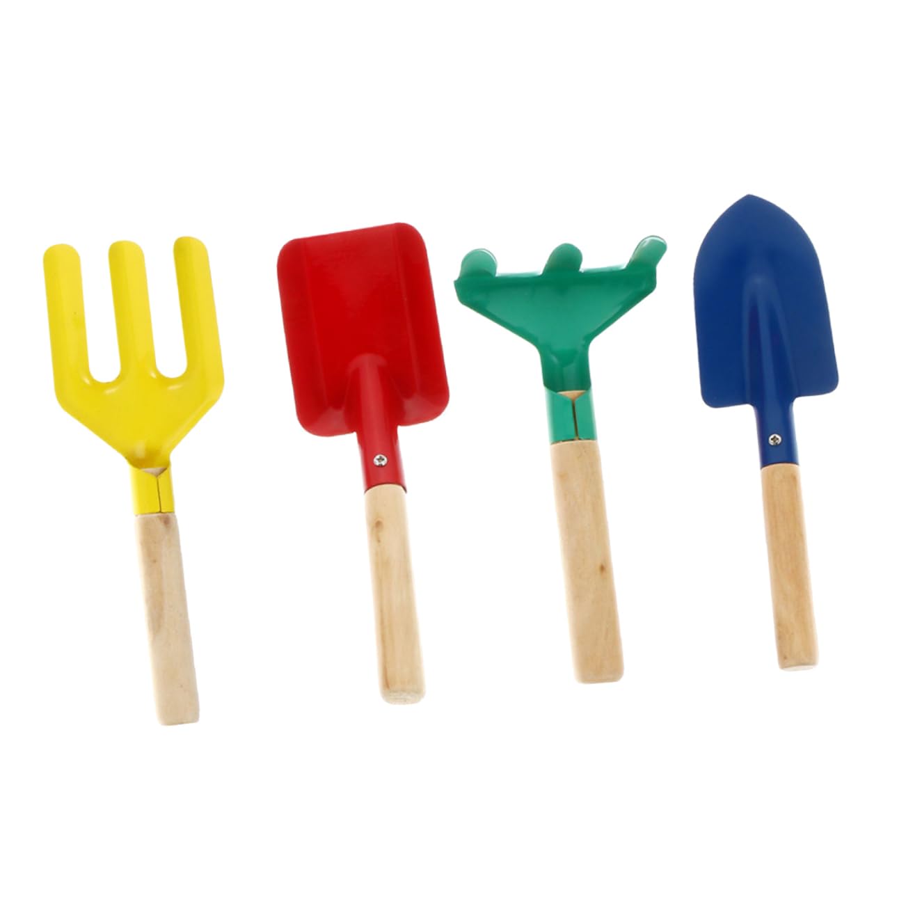 SUPVOX 4pcs Garden Planting Tools Rake Trowel Shovel for Outdoor for Gardening Beach Play and Vegetable Planting