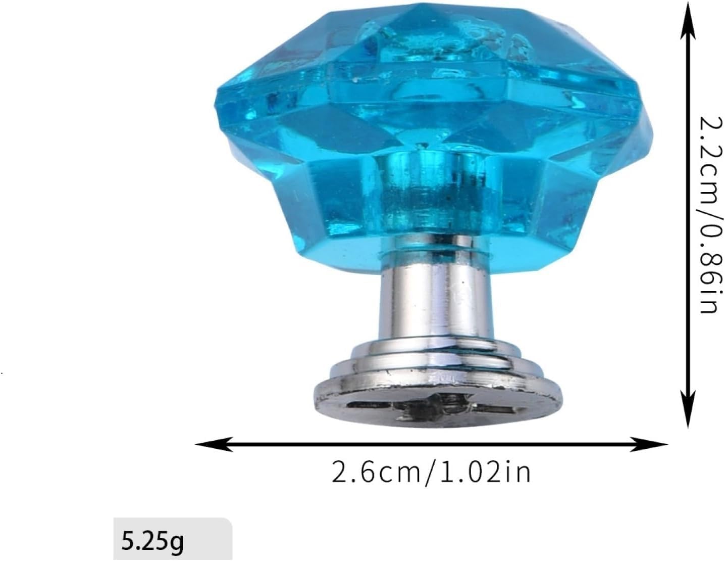 Crystal Knobs, 10 Pack Drawer Diamond Pulls, Clear Knob Cabinet Door Pull for Wardrobe Doors, Cabinets & Drawers(Blue Green Silver Bottom)